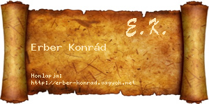 Erber Konrád névjegykártya